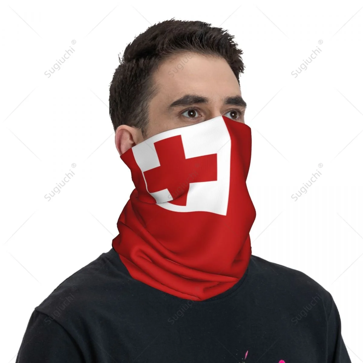 Unisex Tonga Flag Neckerchief Scarf Neck Face Mask Scarves Neck Warmer Seamless Bandana Headwear Cycling Hiking