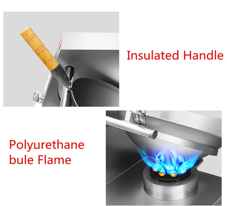 Vendita popolare in India 220v Stir Fryer Robot da cucina Utilizzare la macchina per la cottura di verdure con pentola a gas GPL