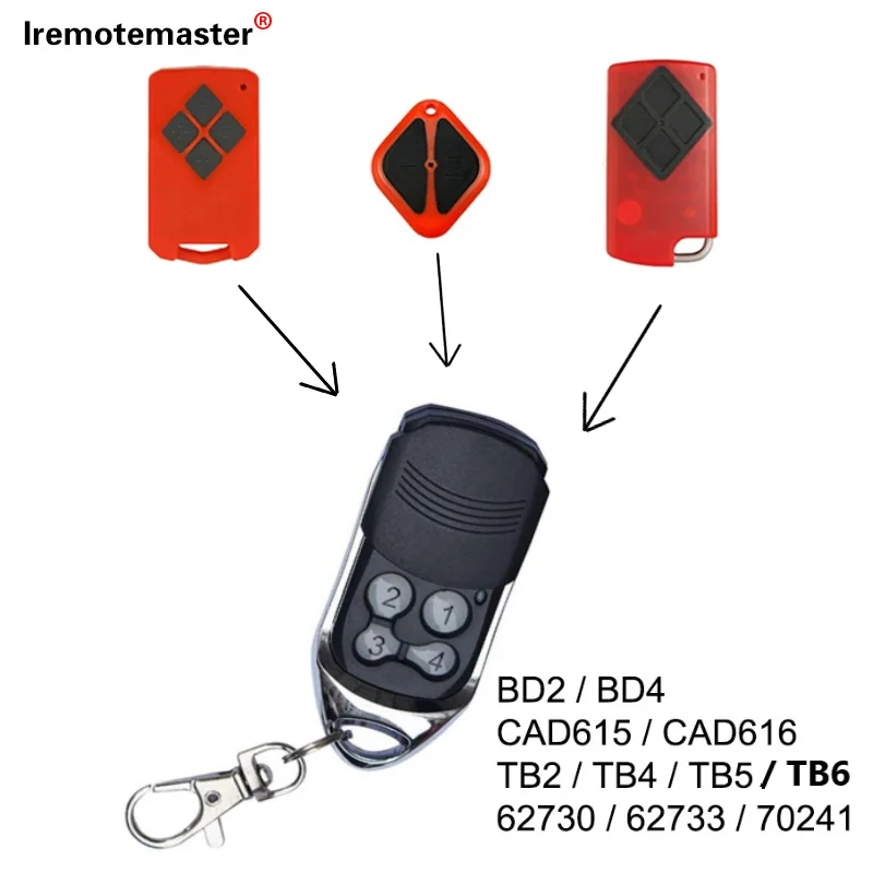 Mais novo controle remoto compatível com porta de garagem b & d tritan tb6 434mhz para bnd tb2 tb5 bd4 bd2 substituição remota 433.92mhz