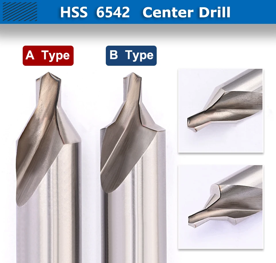 10Pcs HSS Zentrum Bohrer A/B Typ 6542 Loch 0,4 ~ 12mm Zentrierung Bohrer Cutter Bohrer 60 grad Set Senker Drehmaschine Für Met – Detail 1