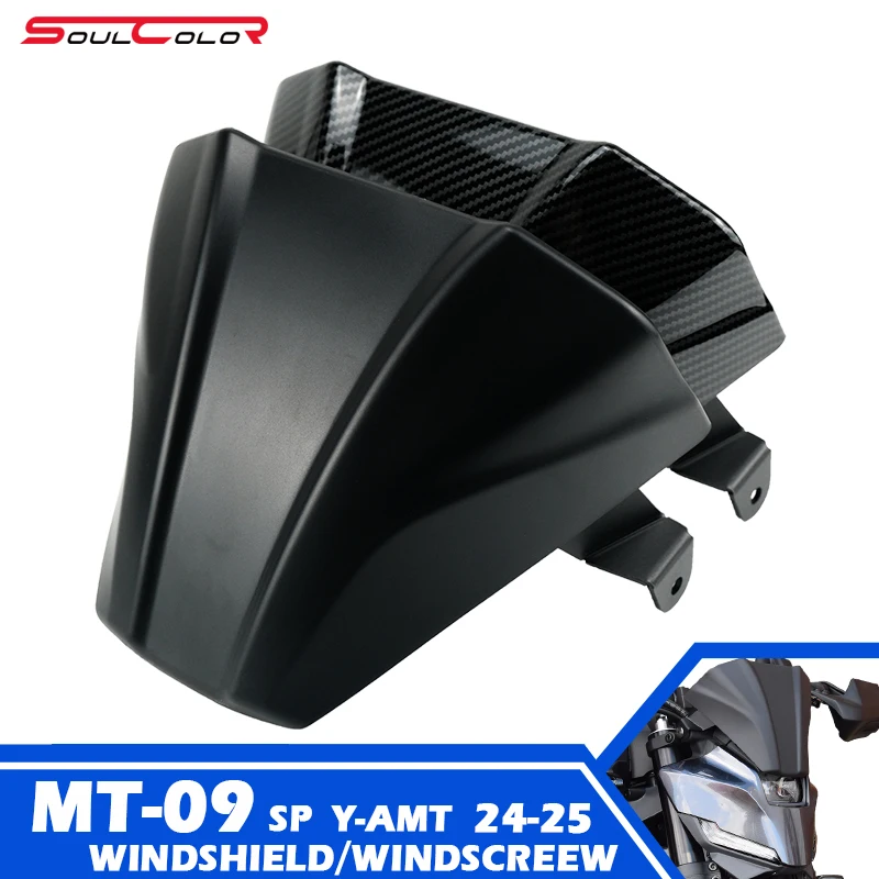 Motorcycle Sport Windshield Visor Matt Black Windscreen Fits For YAMAHA MT-09 2024 2025 MT09 SP 24-25 Y-AMT