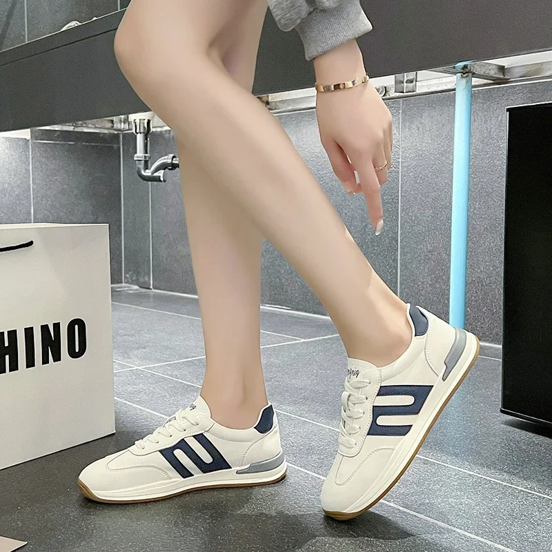 Casual Summer Breathable Tennis Outdoor Sports Running Hiking Platform Leather Walking Comfortable Leisure Zapatillas De Mujer