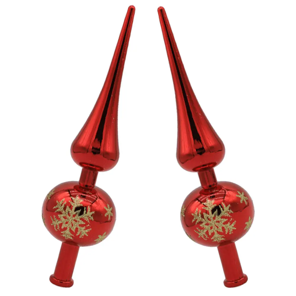 

2Pcs Christmas Tree Topper Ornament Xmas Decor Spherical Treetop Plastic Easy Use Party Supplies Christmas Decorations