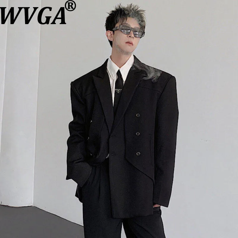 

WVGA Spring Autumn New Man Tide Right Angle Shoulder Deconstructed Double-Breasted Suit Coat Niche Chic Casual Blazer Ins W14173