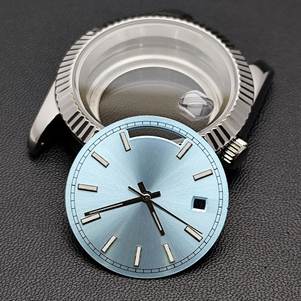 High quality 40mm case Fit For 8285 Movement Components Stainless Steel Case Sapphire Crystal Glass 20mm Strap Watch Accessories