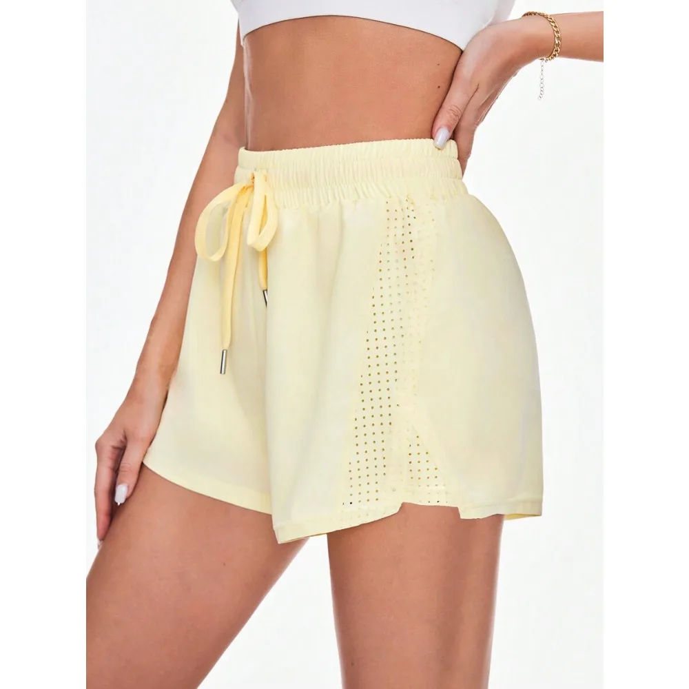 Sovereign Charm Solid Color Drawstring Waist Casual Sports Shorts Comfy Short Sweater Shorts
