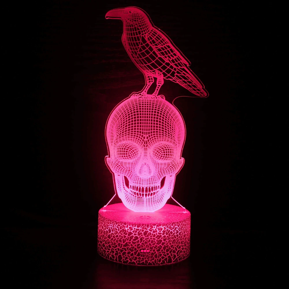 Nighdn Schädel und Adler Schreibtisch lampe 7 Farbwechsel USB LED Nachtlicht für Schlafzimmer Dekoration Halloween Geschenk für Kinder Jungen Männer