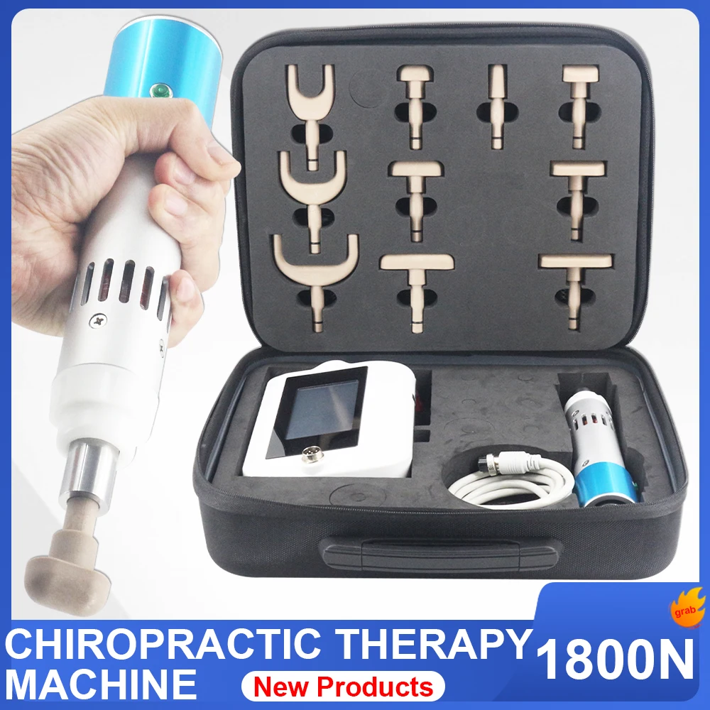 1800N Electric Correction Gun Spinal Chiropractic Adjusting Tools Impulse Spine Cervical 8 Languages Touch Screen Back Massager