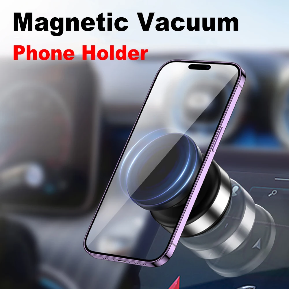 Car Mounted Magnetic Vacuum Suction Phone Holder Intelligent Mobile Phone Holder Aluminum Alloy Adsorption Bracket For Phone