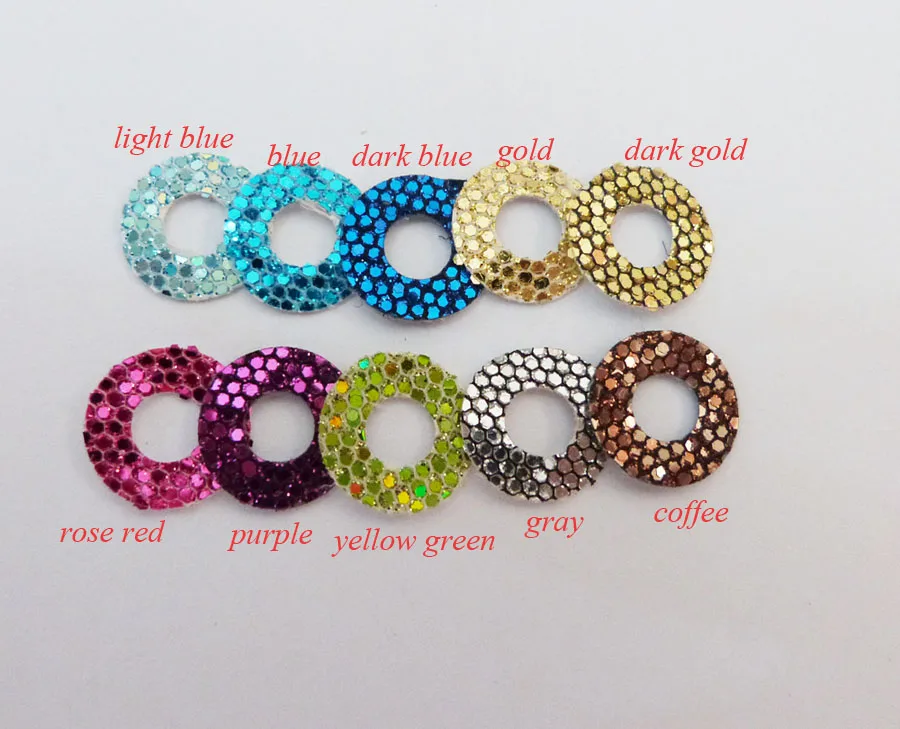 40pcs 12mm 13MM 14mm 16mm 18mm to 40MM diam round glitter Nonwovens for toy eyes materials--sp --10 colors option (without eyes)