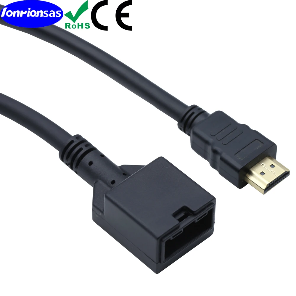 High Speed HDMI E type 19P female black molding to HDMI A type male black molding with Ethernet video cable