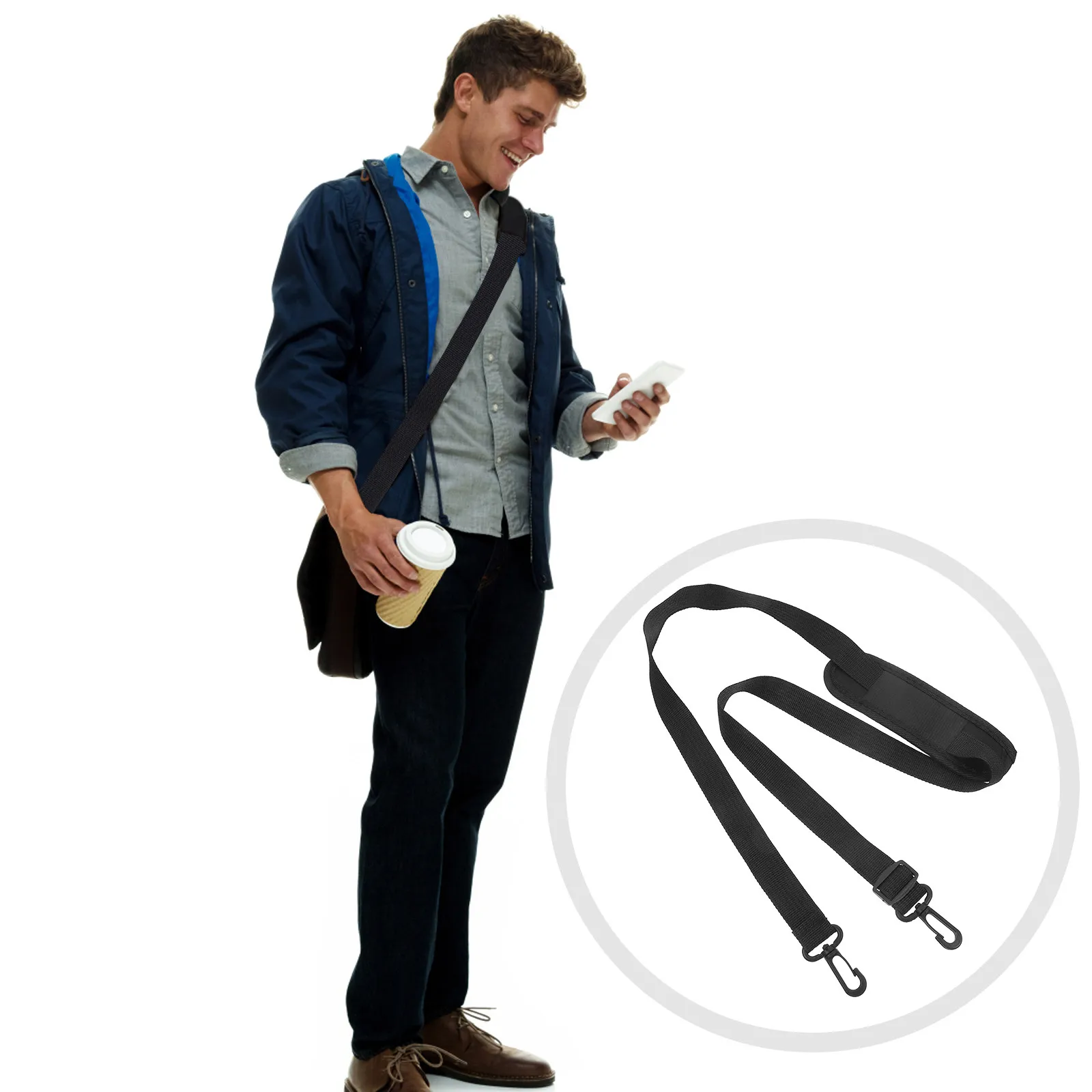 

Регулируемый широкий нейлоновый ремень для сумки для ноутбука с мягкими накладками на плечевые точки для сумок-мессенджеров, кроссбоди, тоутов, даффлов, портфелей и багажа