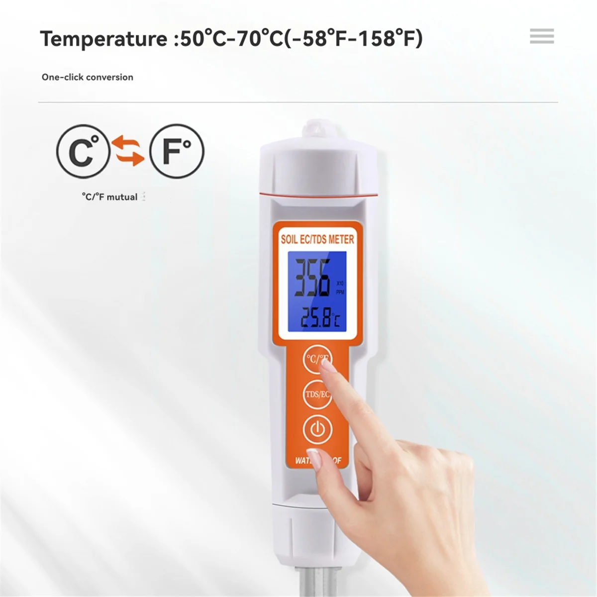 

AA98 EC TDS метр почвы цифровой монитор температуры тестер для садовых растений сельского хозяйства садоводства