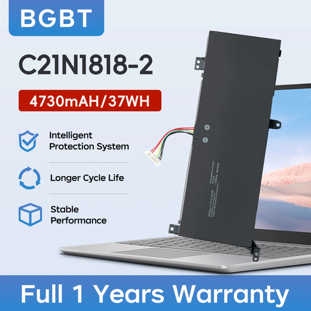 BGBT C21N1818-2 Laptop Battery for ASUS VivoBook 14 F412FA F412FL F412UA A412FA A412DA Bateria 37Wh 7.7V Replacement