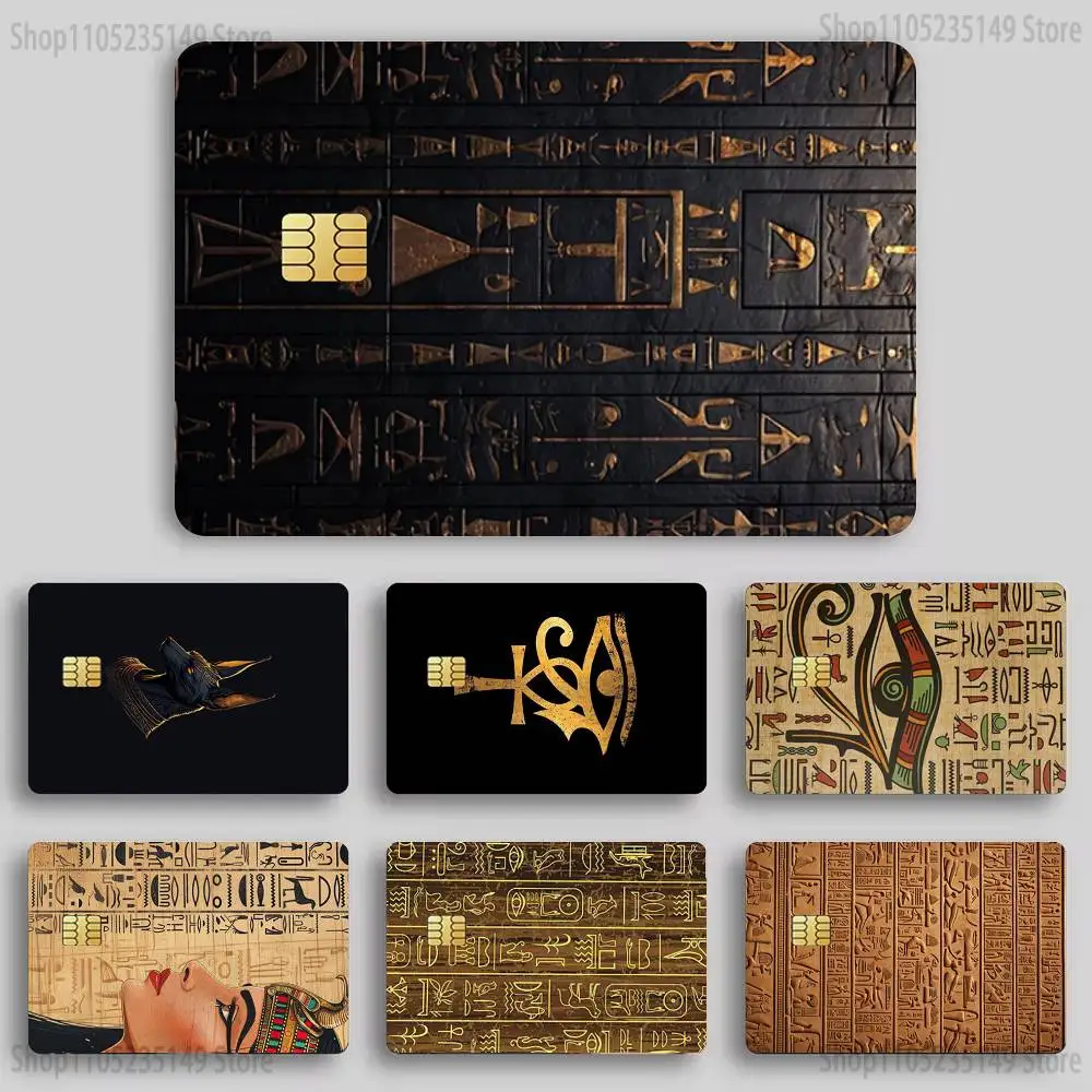 

Ancient Egypt hieroglyph Credit Card HD Stickers Game Card Decal Card Matte Film Skin Small Chip Waterproof Sticker