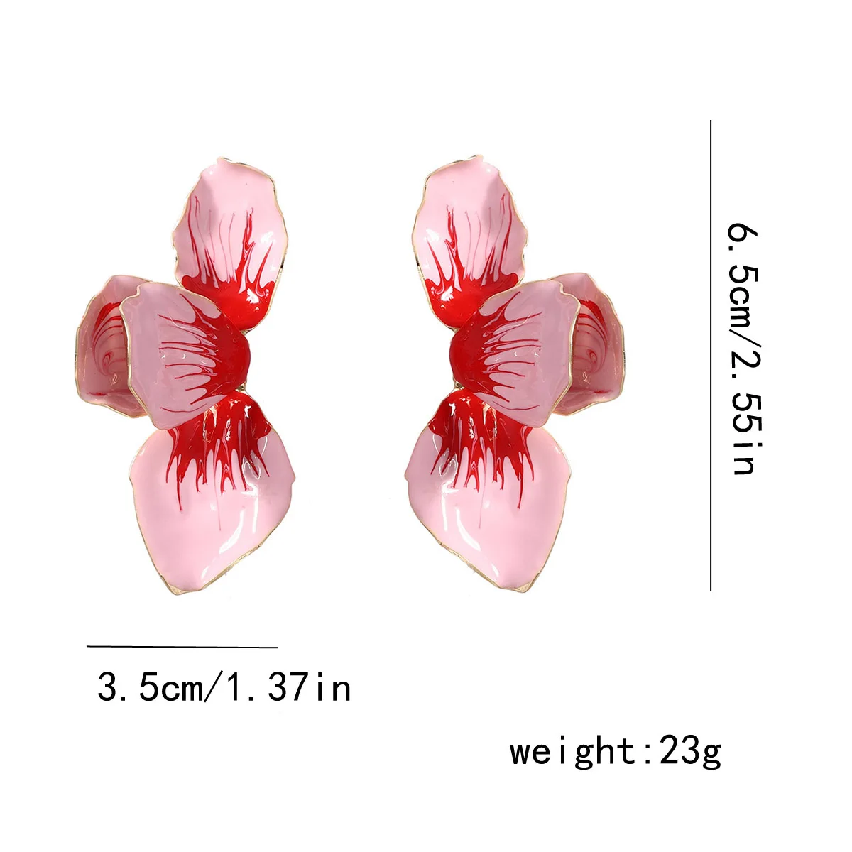 HUANZHI Bohemian Metal Flower Earring Exaggerated Gradient Color Flowers Vintage Summer Large Jewelry for Women Girls 2024 New
