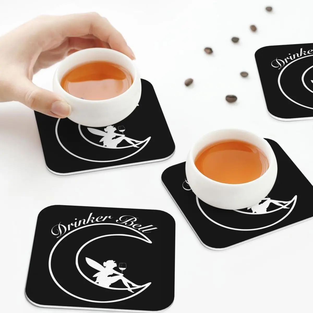 

Колокольчик Fairy Land, забавные подставки, кожаные салфетки, изоляционные кофейные коврики для дома, кухни, обеденные подушечки, набор из 4 шт.