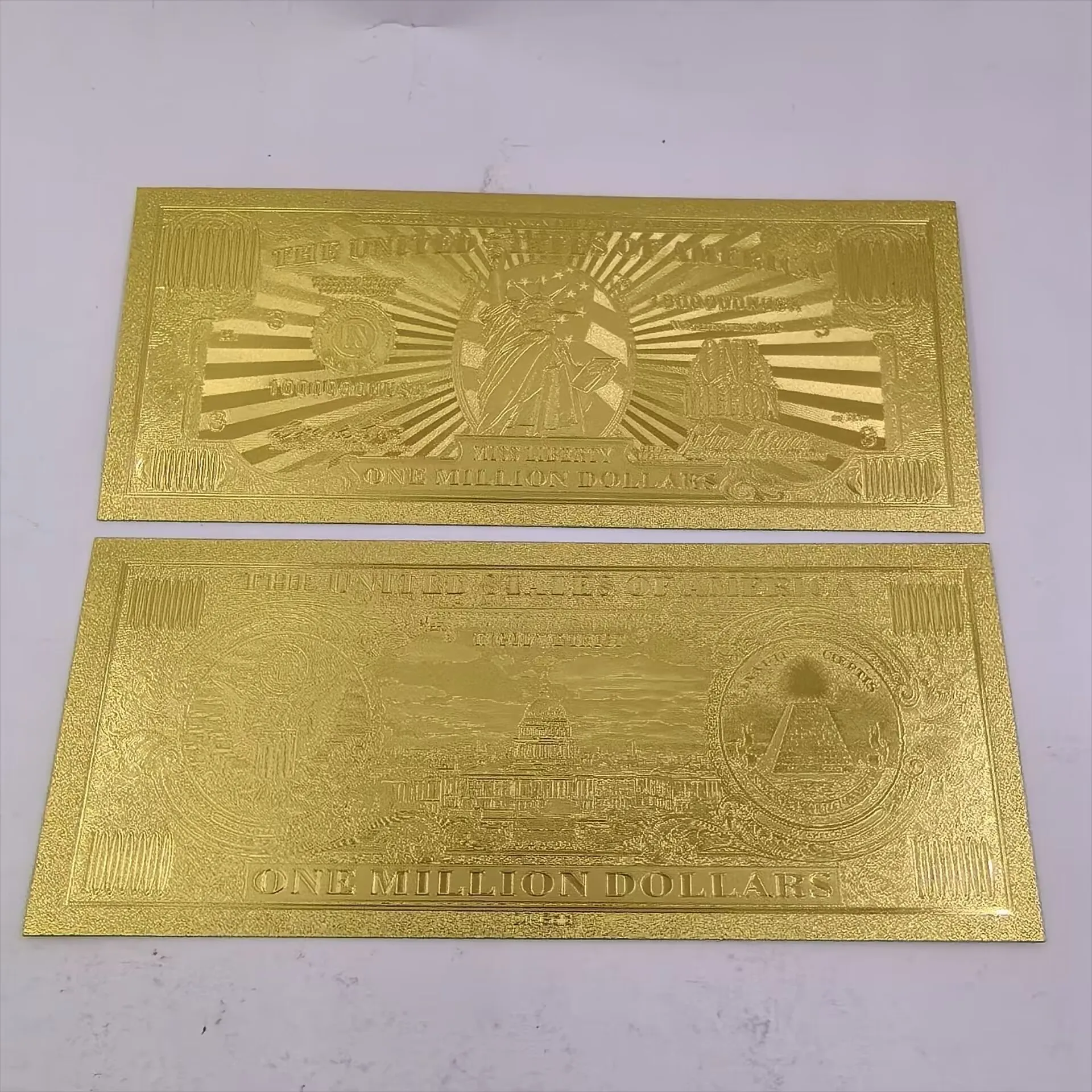 الولايات المتحدة الأمريكية 100 1000 مليون دولار مجموعة فنية من الأوراق النقدية المطلية بالذهب ملاحظات تذكارية عالية الجودة #4