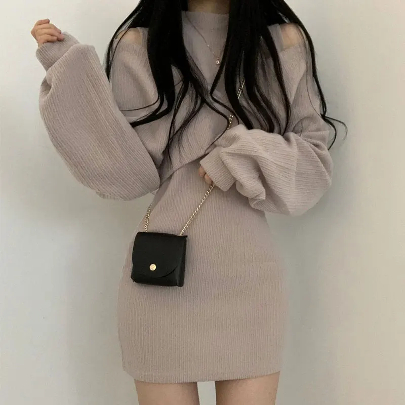 Sexy Chic Svel Wrap moulante Dr oulder Bared Twist Lantern Sve manteau pour femmes ajustement serré rond Ne Long Sve