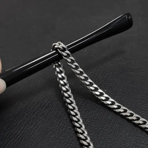 7mm massivt titan kubanskt kedjehalsband herr hiphop unisex smycken gåva anti-mattningshållbar 10 best sales titanhalsband - №1