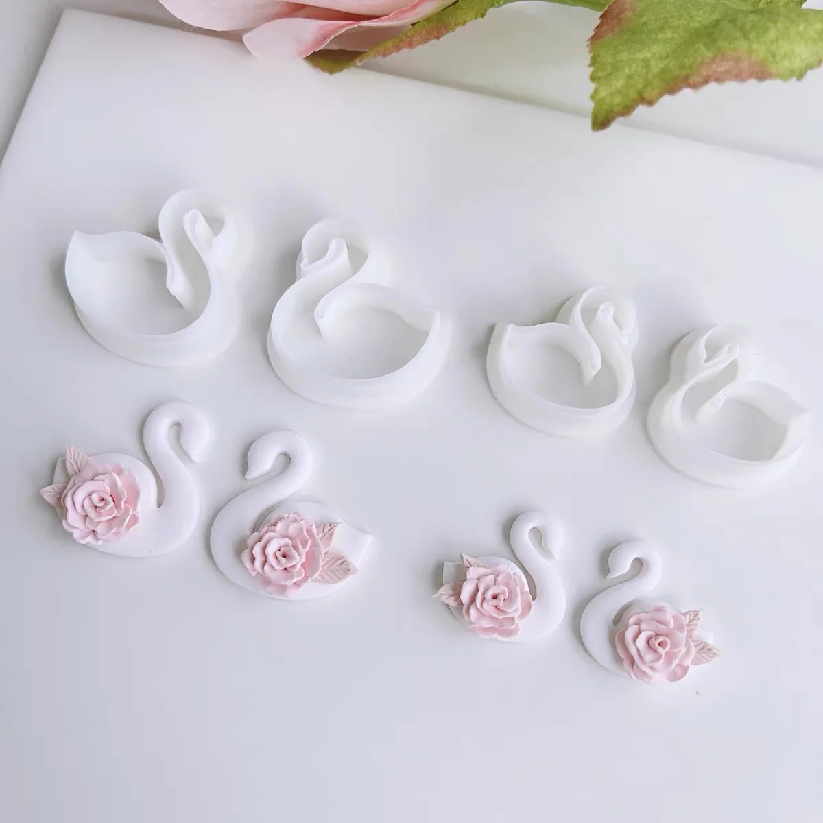 swan Clay Cutter DIY Earring Jewelry Pendant Cutting Mold Pottery Tools DIY INS French Handmade Earrings Jewelry Pendant Making