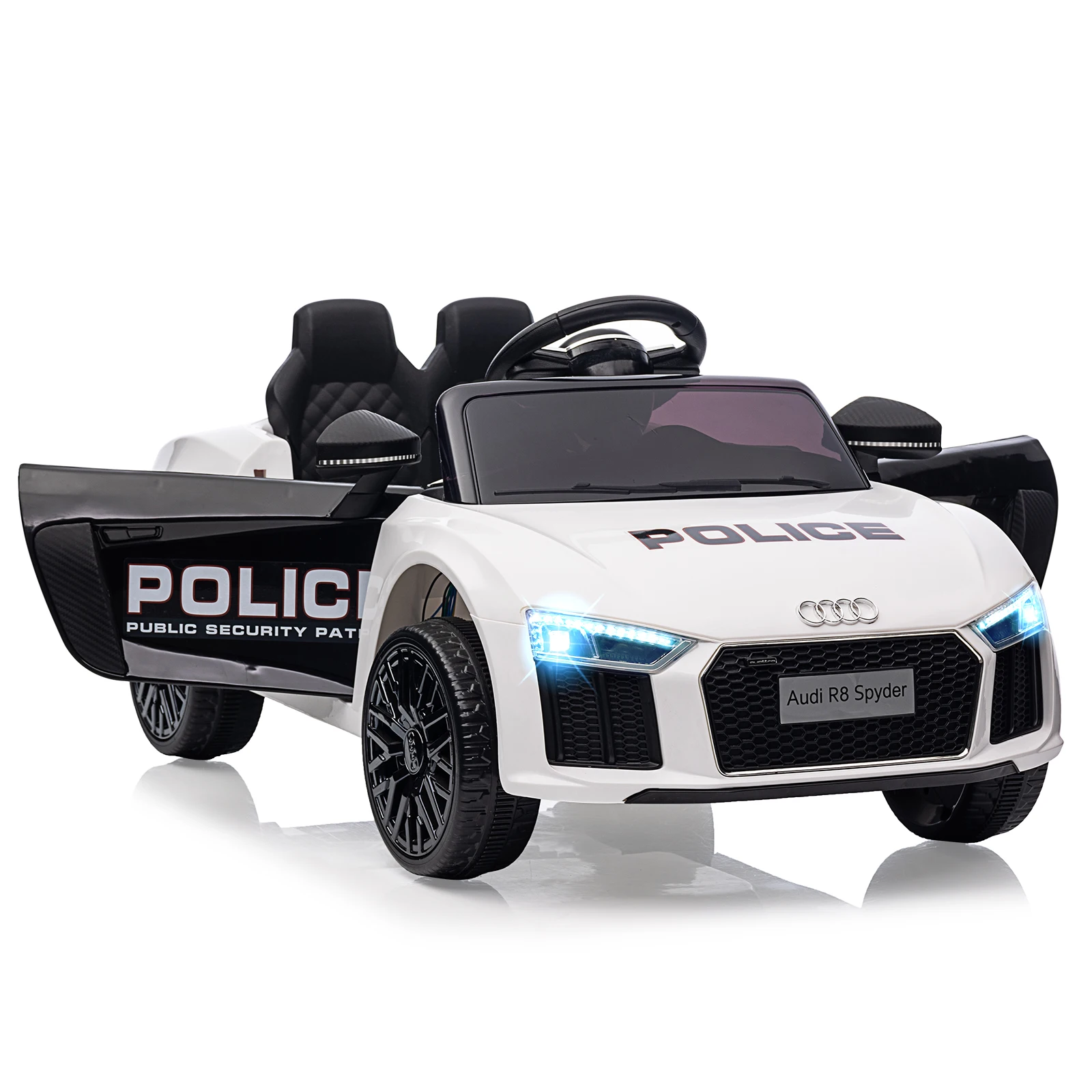 Voiture électrique à monter 12V pour enfants, avec télécommande, Suspension, musique, lumières, voitures de sport jouets à piles pour âges de 3 à 8 ans