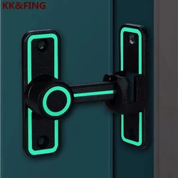 KK&FING 90°/180°Dual Purpose Door Latch Sliding Door Lock With Luminous Door Buckle Free-punch Interior Door Metal Bolt