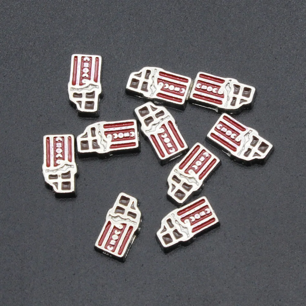 Hot Selling 20pcs Chocolate Floating Charms Living Glass Memory Lockets Bracelet Pendants Diy Jewelry Accessory