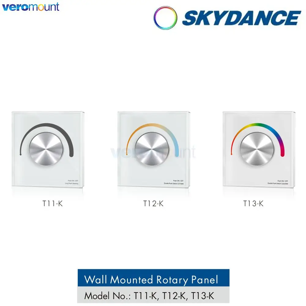 Skydance T11-K Dimmerazione a 1 zona Controllo DMX Pannello rotante a parete DMX512 Master RF Controllo 2,4 GHz Ingresso CA 110 V 220 V