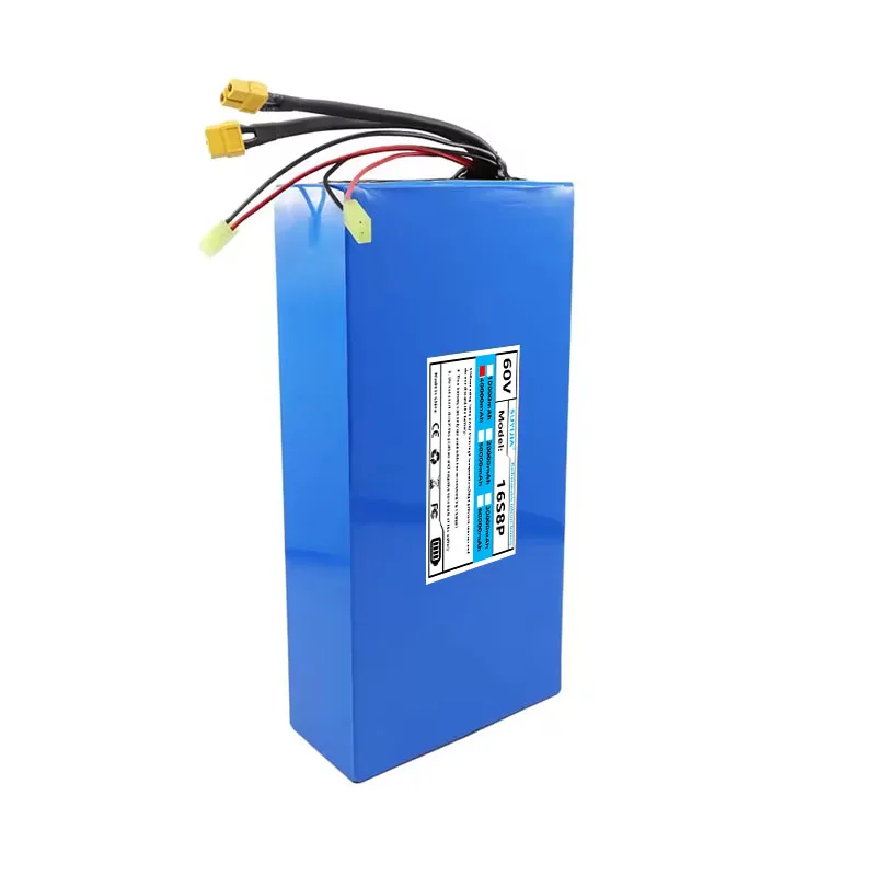 60V 16S8P 40Ah 18650 Lithium Battery Pack Rechargeable Battery Built-in BMS Large Capacity and Power 1000W Preferred Battery