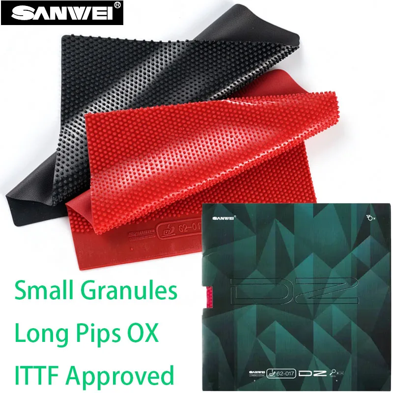 SANWEI DZ Table Tennis Long Pips Rubber OX Durable Small Granules Ping Pong Rubber ITTF Approved Offensive&Defensive