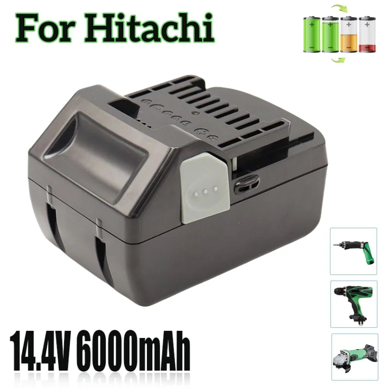 

6.0Ah 14.4V Rechargeable Battery For Hitachi BSL1430 BSL1440 BSL1450 BSL1460 C 14DSL2 C 14DYSL Power Tools Battery