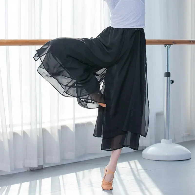 

Women Modern Dance Training Pants Loose Dance Pants Adult Girl Classical Dance Chiffon Pants Wide Leg Body Yoga