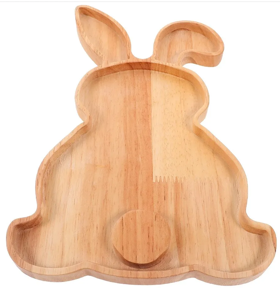 

Farmhouse Bunny Serving Trays， Nesting Rabbit Shaped Wooden Charcuterie Platters For Easter Cooking Racks For Oven Use Non Stick