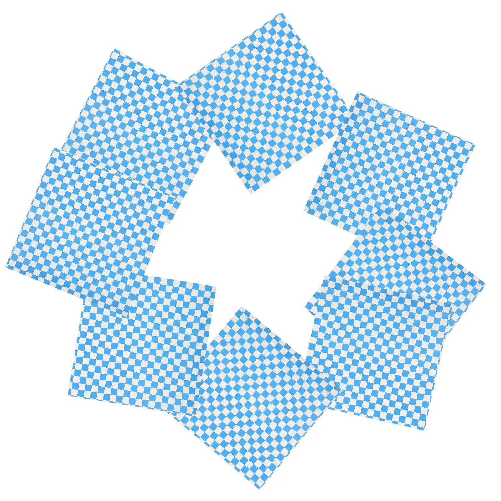 

50 Sheets 30x30cm Blue Checkerboard Greaseproof Food Wrapping Paper Baking Liners Sandwich Non Stick Oil Proof
