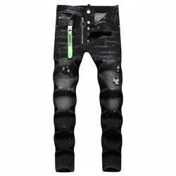 Nieuwe Mode Heren Zwarte Jeans Denim Broek Hoge Kwaliteit Mannelijke Jean Homme Streetwear Broek Casual Rits Designer