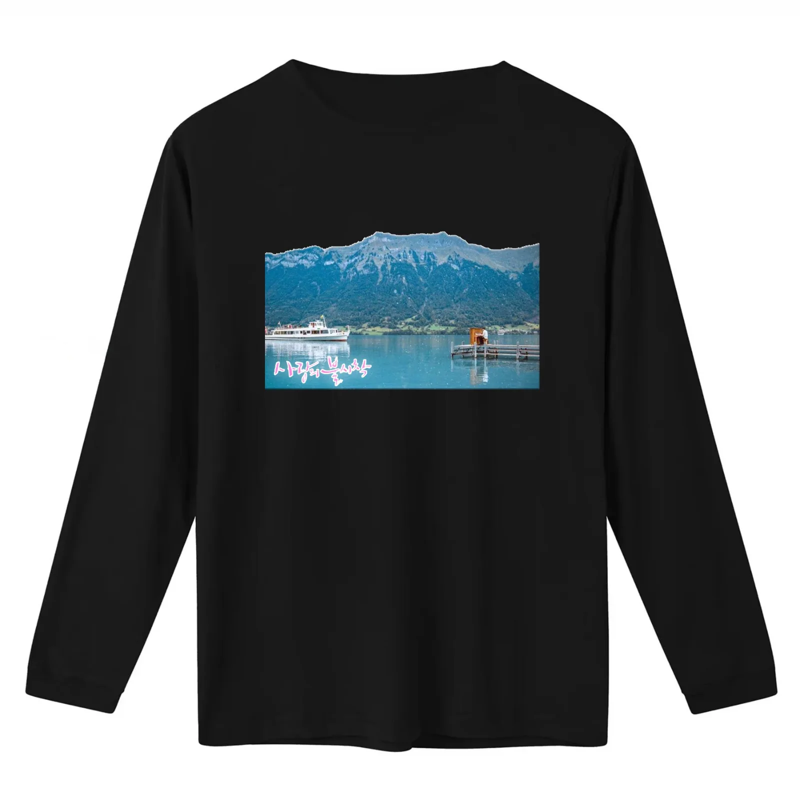 Crash Landing on You T-Shirt Summer Casual Cotton Tee Oversized Streetwear Tops Vintage Graphic Print Loose Fit Short Sleeve
