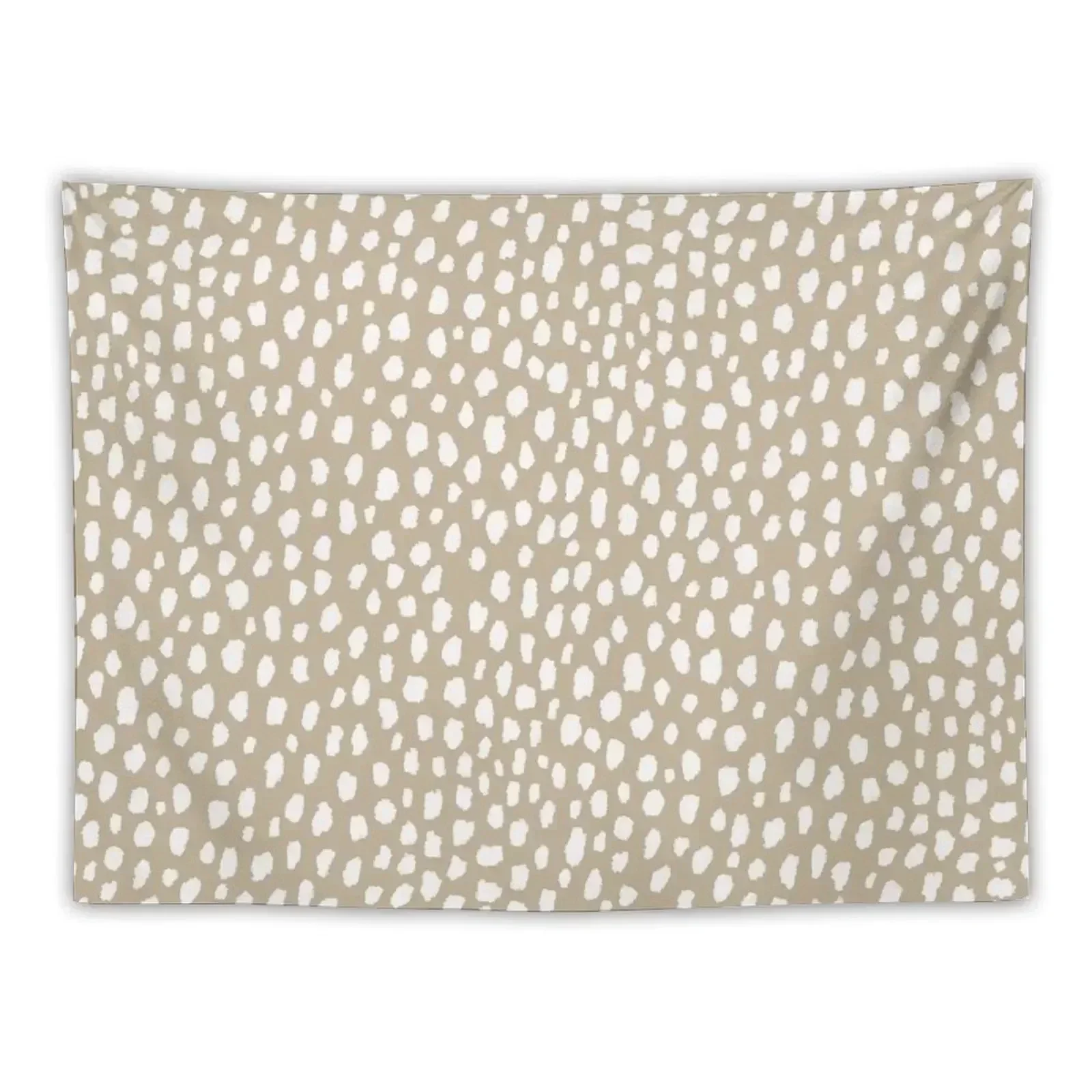 

Handmade polka dot brush spots (white/tan) Tapestry Wall Deco Wall Tapestries Home Decor Aesthetic Tapestry