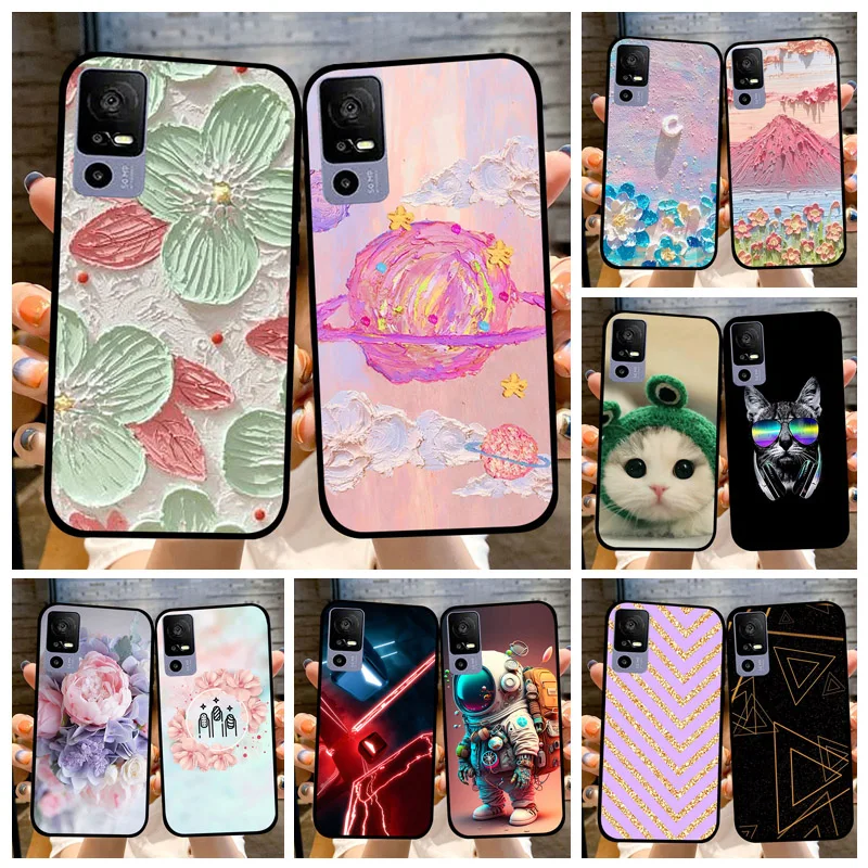 For TCL 40R 5G Case Soft Silicone TPU Fashion Back Cover For TCL 40R T771K T771A T771H Phone Case TCL40R Coque Painted Bumper