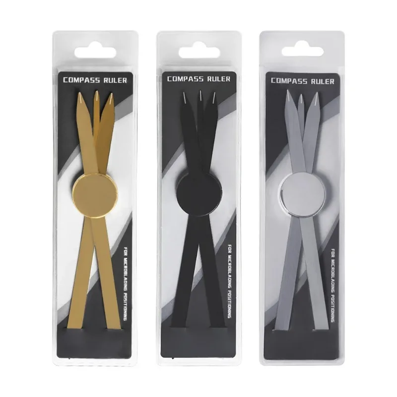 1pc Silver/Gold/Black Microblading Balance Compass Ruler Tattoo Positioning Ruler Eyebrow Design Golden Ratio Ruler Tattoo Tool