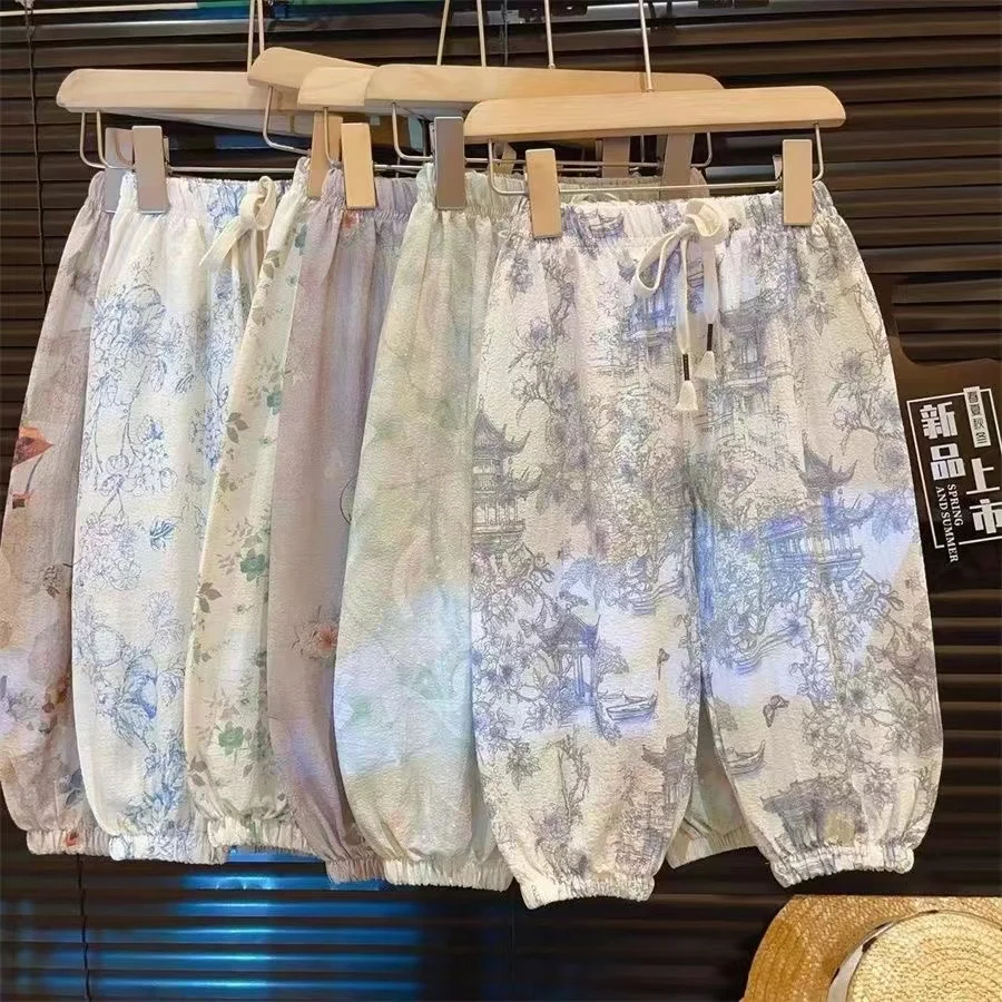 Girl's Pants Boys and Girls Versatile Mosquito Repellent Pants Summer 2024 New Western Style Lantern Pants Long Pants Trend