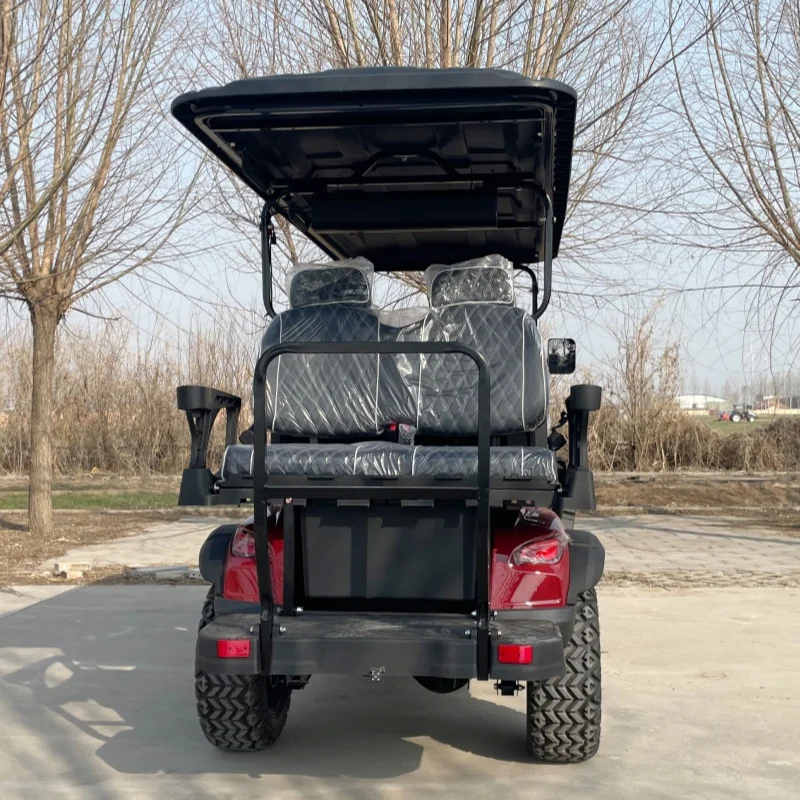 

Utility Golf Buggy Electric Golf Cart For Resorts And Villas Lithium Battery Black Seat With Headrest With Folding Windshield