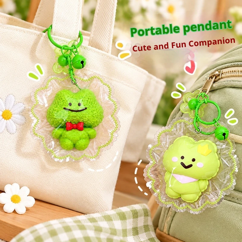 Cute Frog Squishy Squeeze Toys Food Grade Silicone Slow Rebound Stress Relief Keychain Pendant For Adults Backpack Keychain