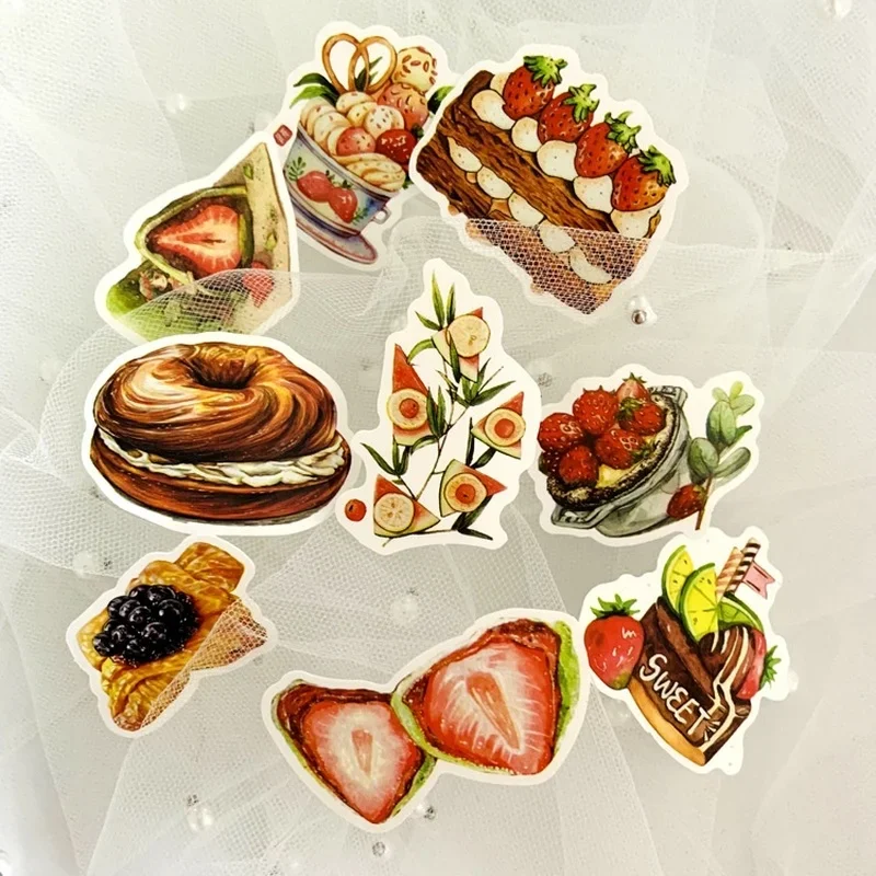 1Sets=33PCS Cute Fresh Afternoon Tea Dessert Food Sticker Notebook Waterproof PVC Sticker