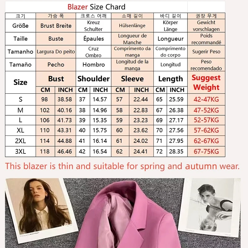 33 Colors Fashion Suit Jacket Women Double-breasted Blazers Casual Tops Streetwear Lady Suit Coat Office Outerwear Spring Autumn
