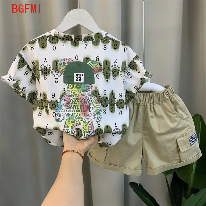 Fashion Summer Baby Girls Boys Clothing Set Kids Short Sleeve T-shirt And Shorts 2Pcs for Children Tracksuits Clothes outfits