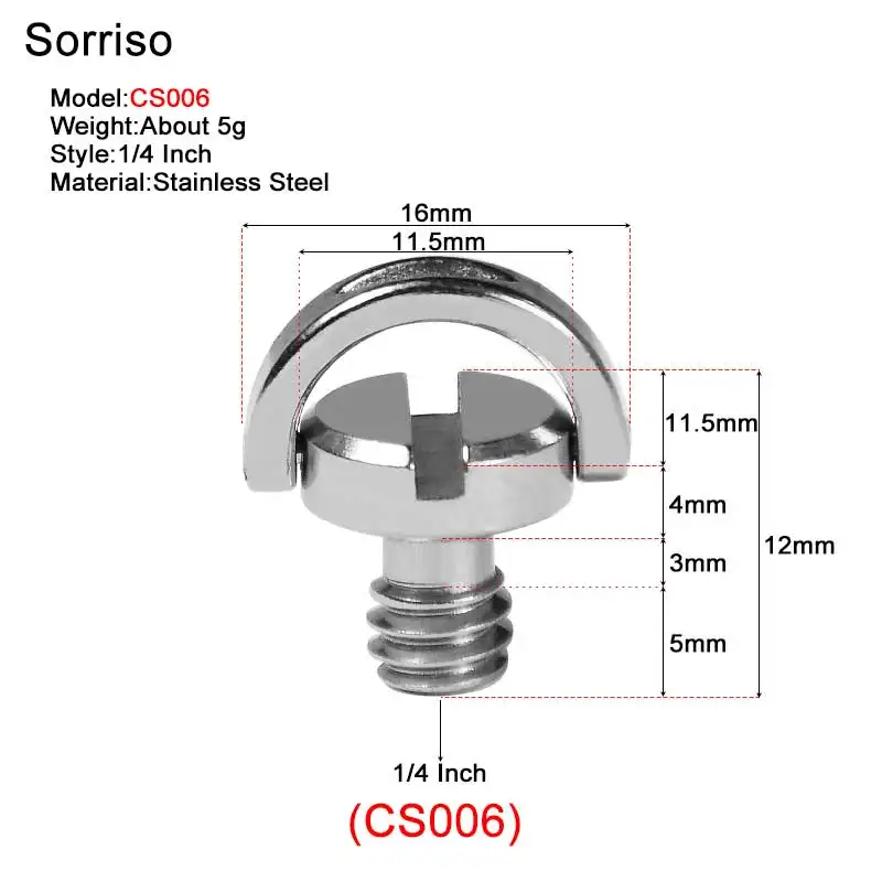 1/4 인치 20 스레드 D 링 카메라 삼각대 퀵 릴리스 플레이트 마운트 어댑터 Monopod Ballheaed 사진 액세서리 Dslr 용