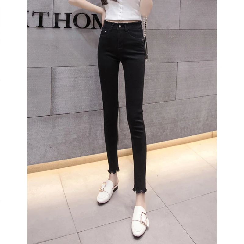 GAODINGLAN Tight Fitting Jeans Women Slim Cropped Denim Pant Summer High Waist Skinny Pencil Trousers Versatile Large Size S-4XL