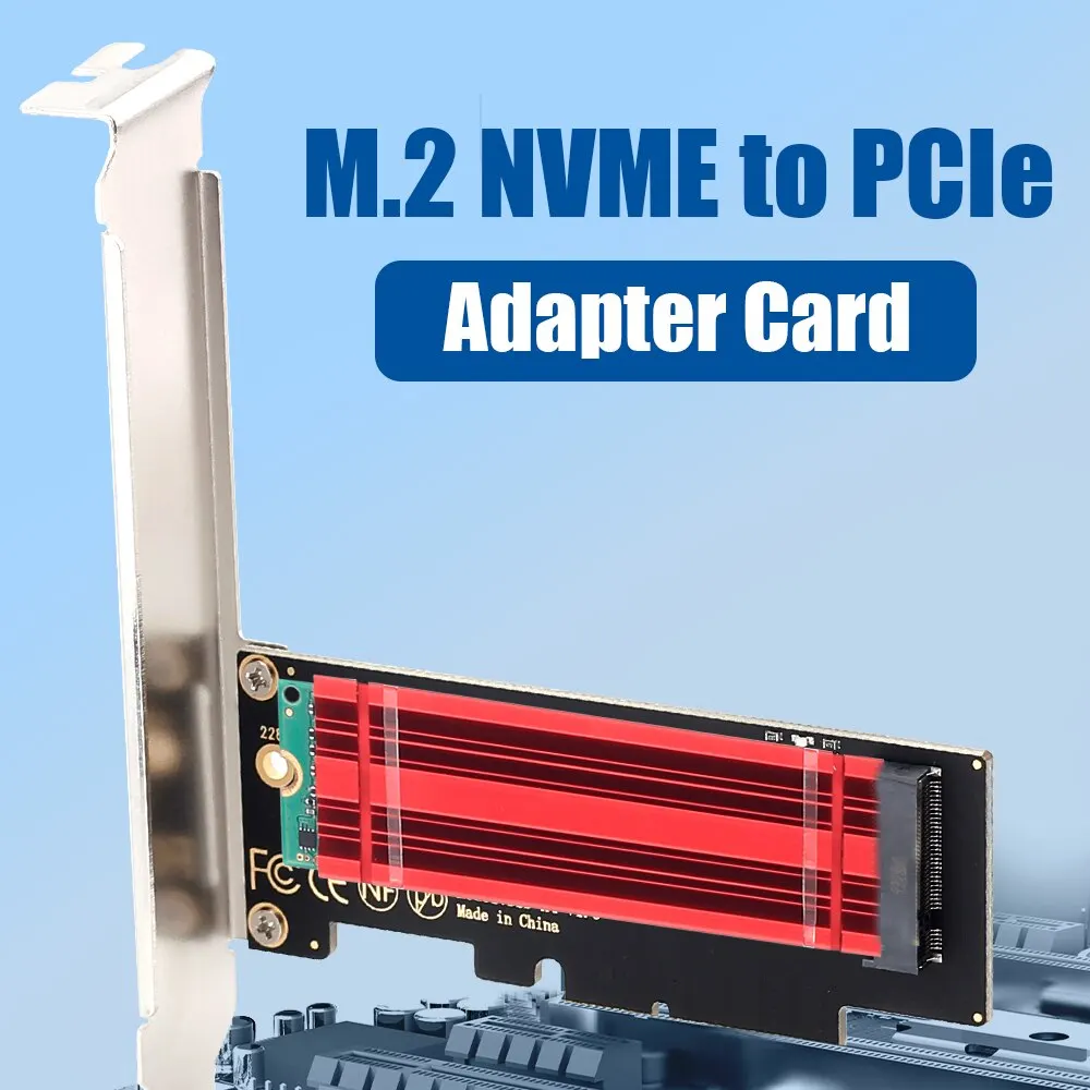 FENVI M.2 NVME to PCIe Adapter With Aluminum SSD Heatsink 64Gbps M.2 SSD Gen4 PCIe4.0 X4 X8 X16 Expansion Card for Desktop Win10