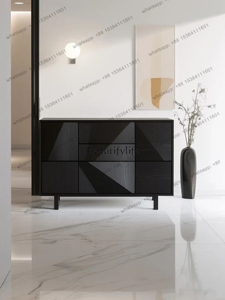 

D30Solid wood entrance household living room decorative locker antique ash wood storage cabinet